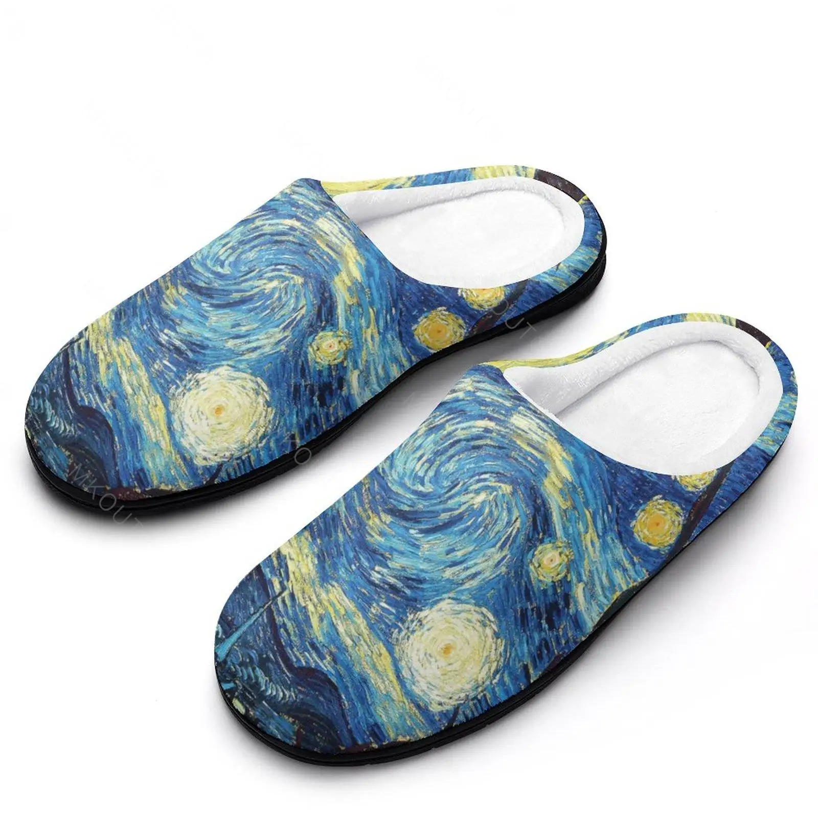 Winter Warm Slippers Vincent Van Gogh (2) Men Women Cotton Slides Non-Slip Couple Household Soft-soled Loafer SandalCartoon Sho