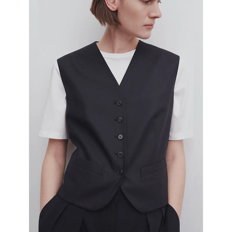 

Women's Vest Sleeveless V-Neck Slim Causal Jacket