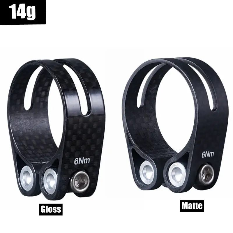 

Perfect Quality Matte Glossy 14g/peice Full 3K Carbon Fiber Bike Seatpost Clamp Road/Mtb Bicycle Seat Post Clamp 34.9/31.8mm