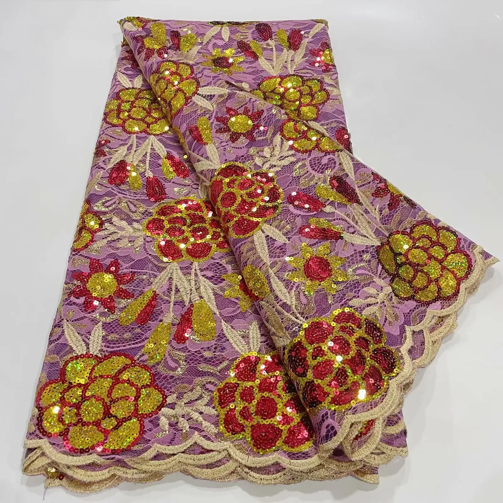 Новинка 2024 высокое качество французское Тюлевое кружево с блестками африканская