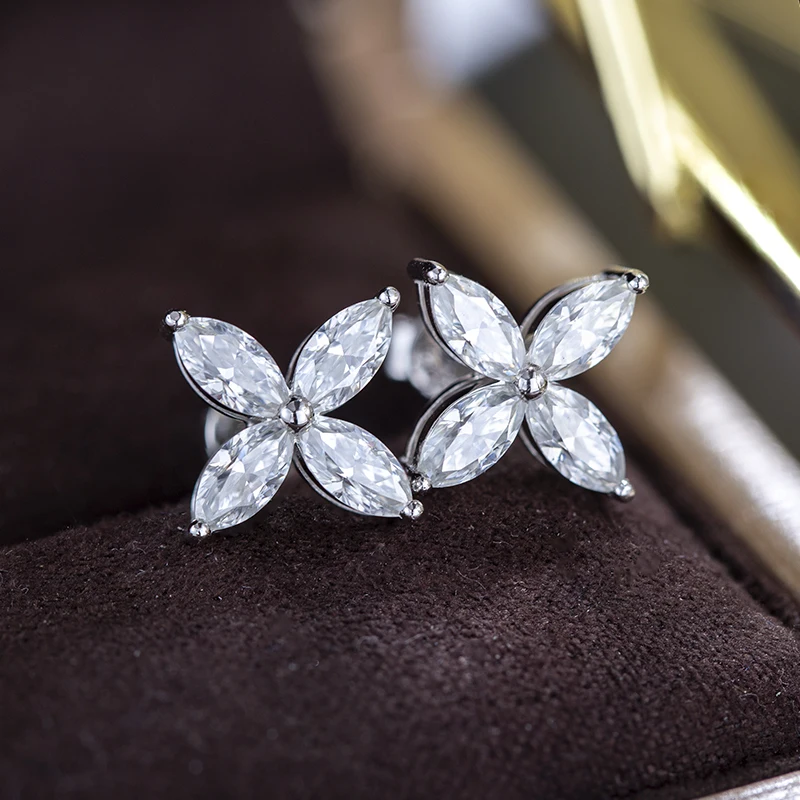 Сертифицированные GRA серьги с муассанитом маркизы ожерелье для женщин