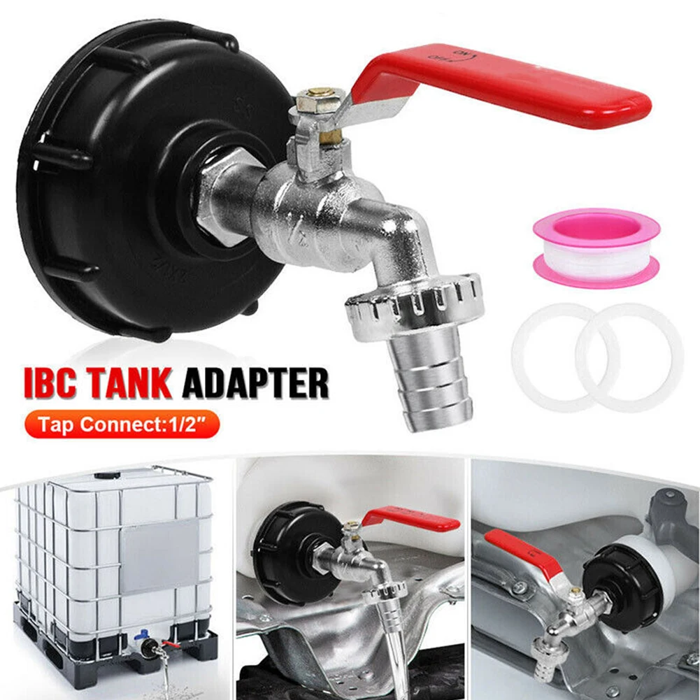 

S60 Coarse Thread IBC Tank Tap Connecter X 16mm 1/2'' Water Coupling Adapter Garden Home Replacement Valve Fitting Faucet