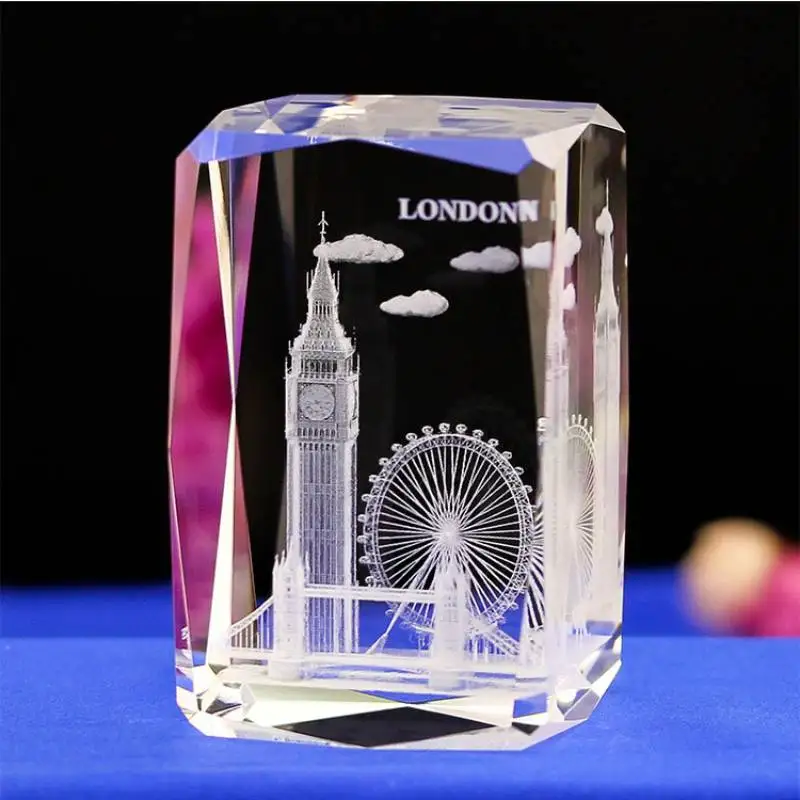 

K9 Crystal Craft 3D Big Ben Tower Bridge London Architecture Ornament Special Gift Home Desktop Decoration Accessories