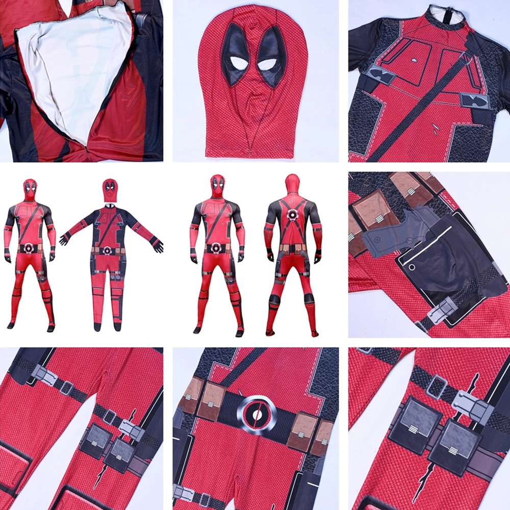 Набор костюмов DEADPOOL для детей и взрослых боди косплея аксессуары пояс мечи