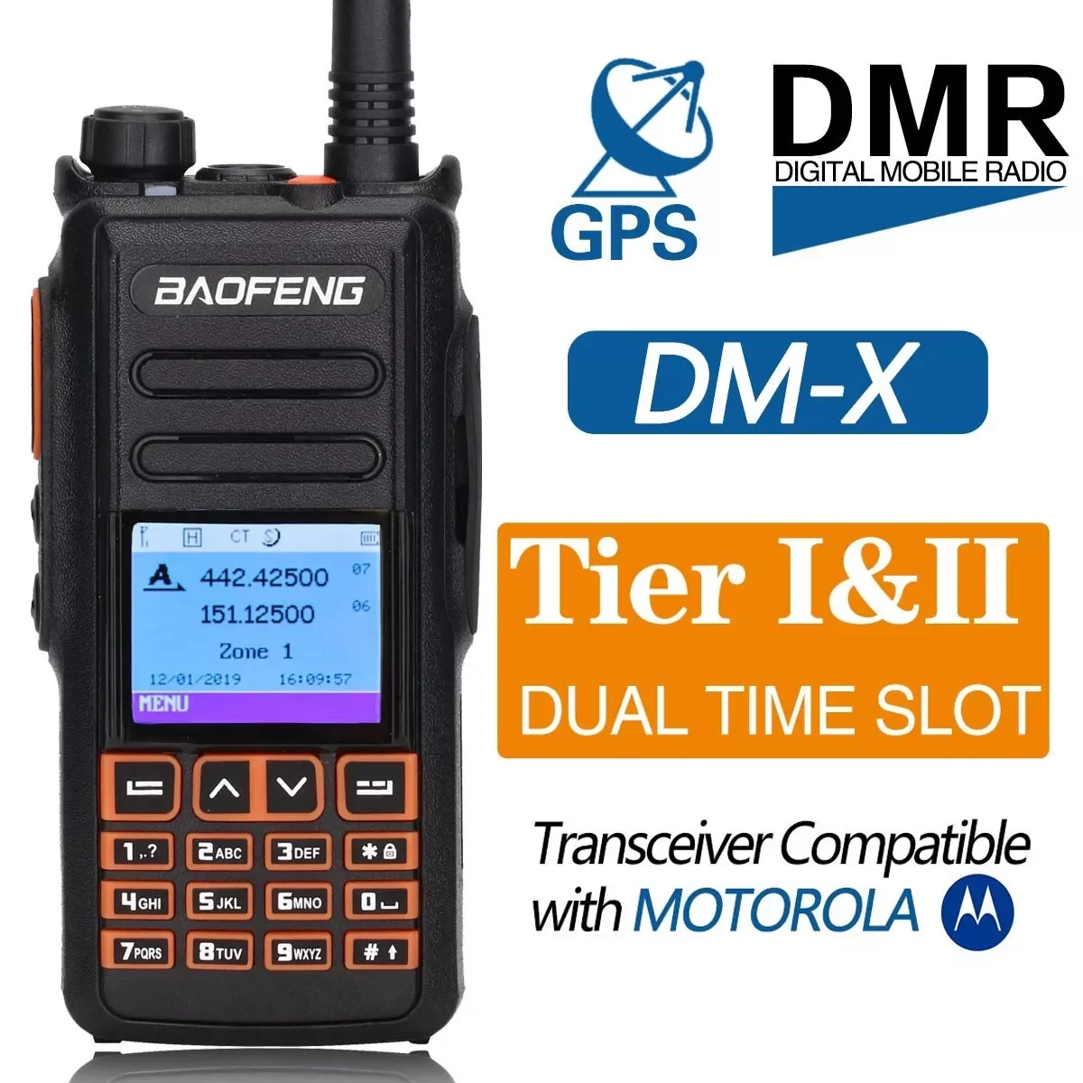 

DM-X DMR цифровая рация с GPS vhf uhf двухдиапазонный 136-174 и 400 - 470 МГц двойной временной слот Ham двухсторонний Radi