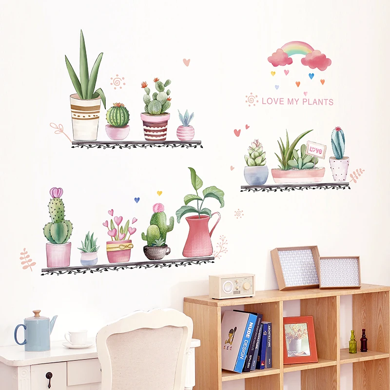 

Potted Plants Wall Stickers DIY Pot Culture Wall Decals for Living Room Kids Bedroom Children Nursery Kitchen Home Decoration