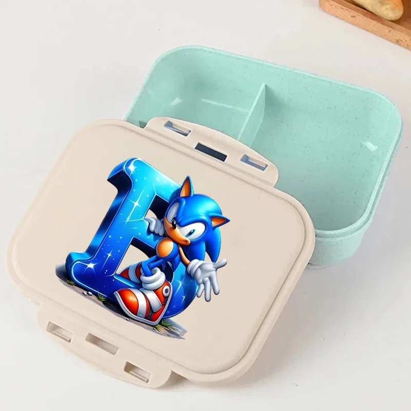 Фото Контейнер для еды Sonics Cartoon Figure, вместительный, портативный, для школы, с буквами A-Z, удобные ланч-боксы, принадлежности для пикника, подарки №1