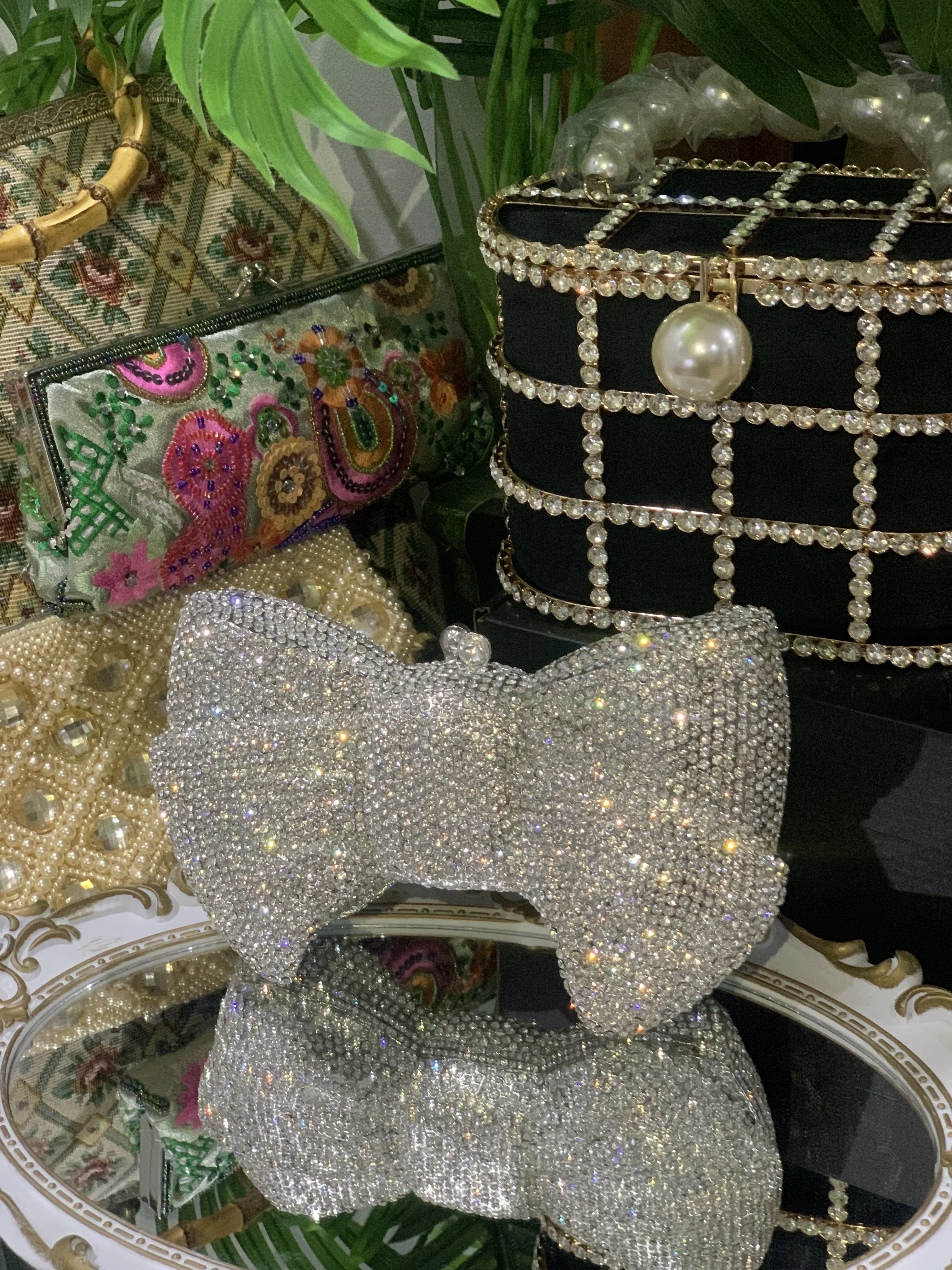 Lost in винтажная роскошная вечерняя сумка плюс блестящий клатч украшенный