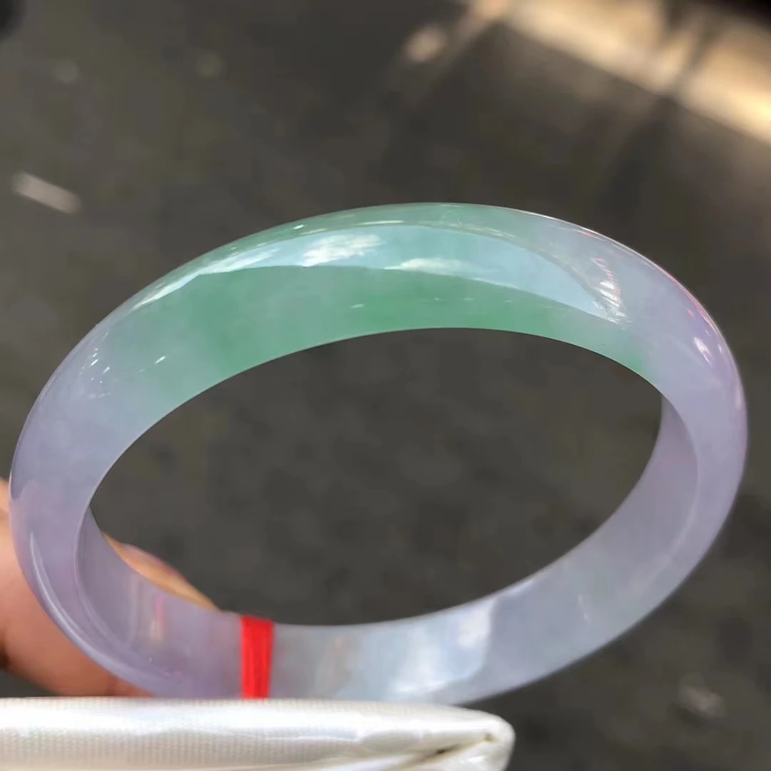 

Natural 100% real Myanmar jadeite bangle flat bar jadeite bangle green jadeite for woman temperament gift bracelets 58mm 344