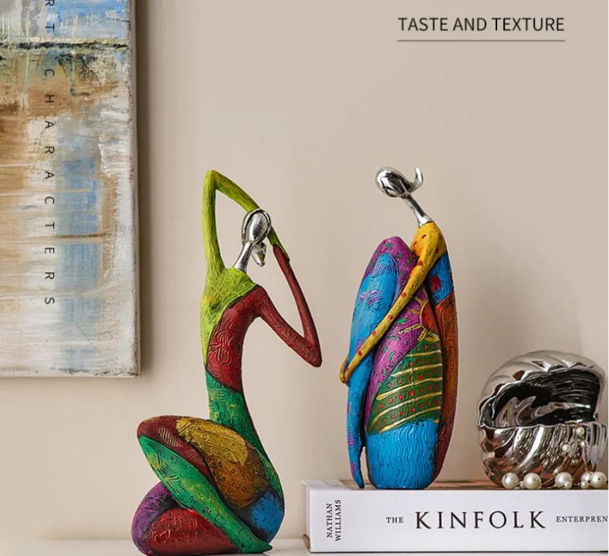 

Красочная абстрактная фигурка, скульптура, украшение для дома, Современная Художественная фигурка, настольное украшение, аксессуары, подарок, креативная гостиная