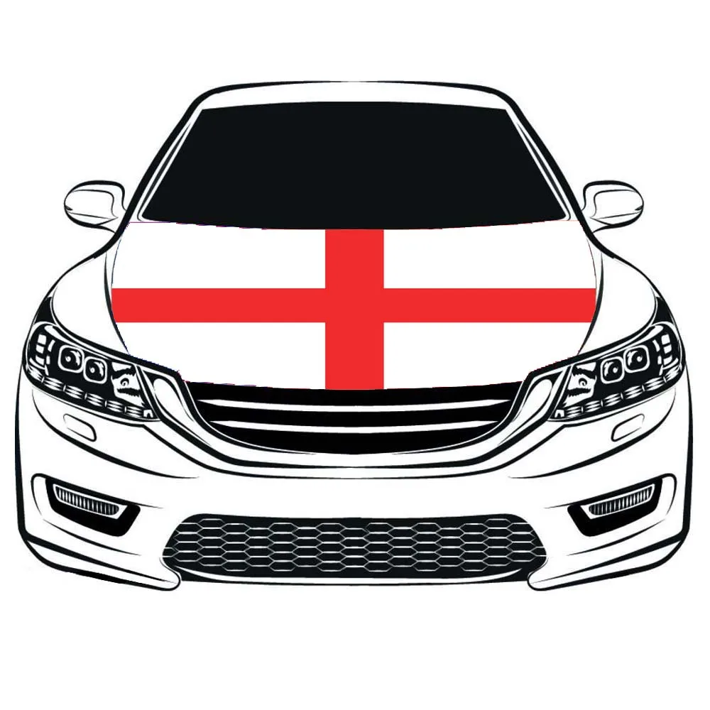 

Национальный флаг Англии накладка на капот автомобиля 100% x 5 футов/5x7 футов полиэстер, эластичная ткань для двигателя, баннер для капота автомобиля