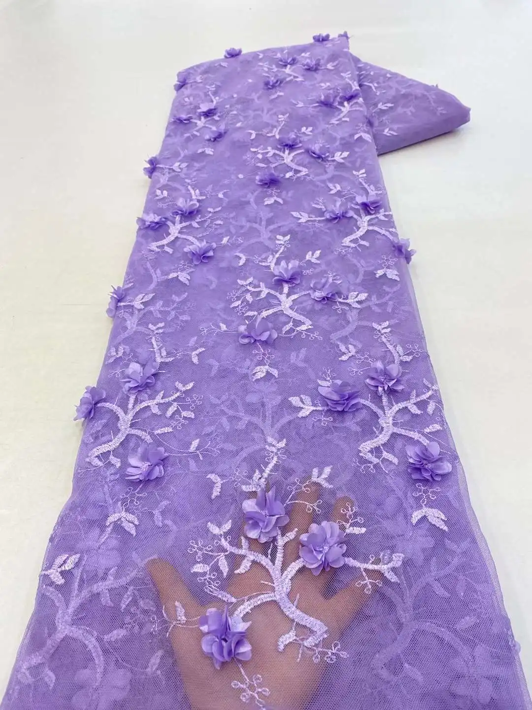 

African 3D Lace Fabric Embroidery Nigerian Tulle Lace Fabrics 2022 High Quality French Net Lace Fabric For Wedding Sewing Dress