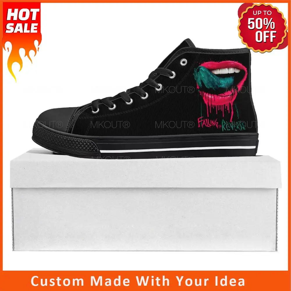 

Падающие в обратном направлении панк рок-группы высокие высококачественные кроссовки Мужские Женские подростковые холщовые кроссовки пар...