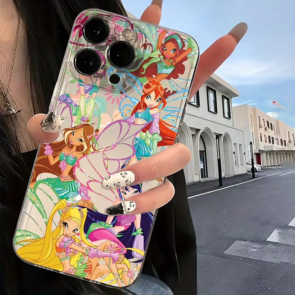 Фото Прозрачный чехол для телефона с аниме-персонажами Fairy W-Winxs C-Clubs для iPhone 17 Air 16 15 14 Plus 13 12 Mini 11 Pro Max, силиконовый чехол Funda №3