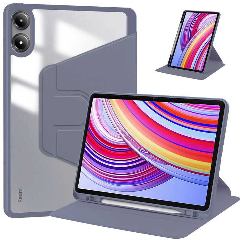 Чехол для Redmi Pad Pro вращающийся на 12 1 градусов акриловый твердый чехол-подставка