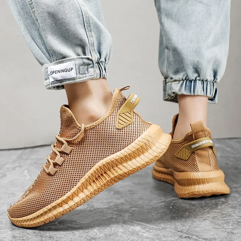 Мужская обувь дышащая сетчатая для бега слипоны Прогулочные кроссовки мужчин