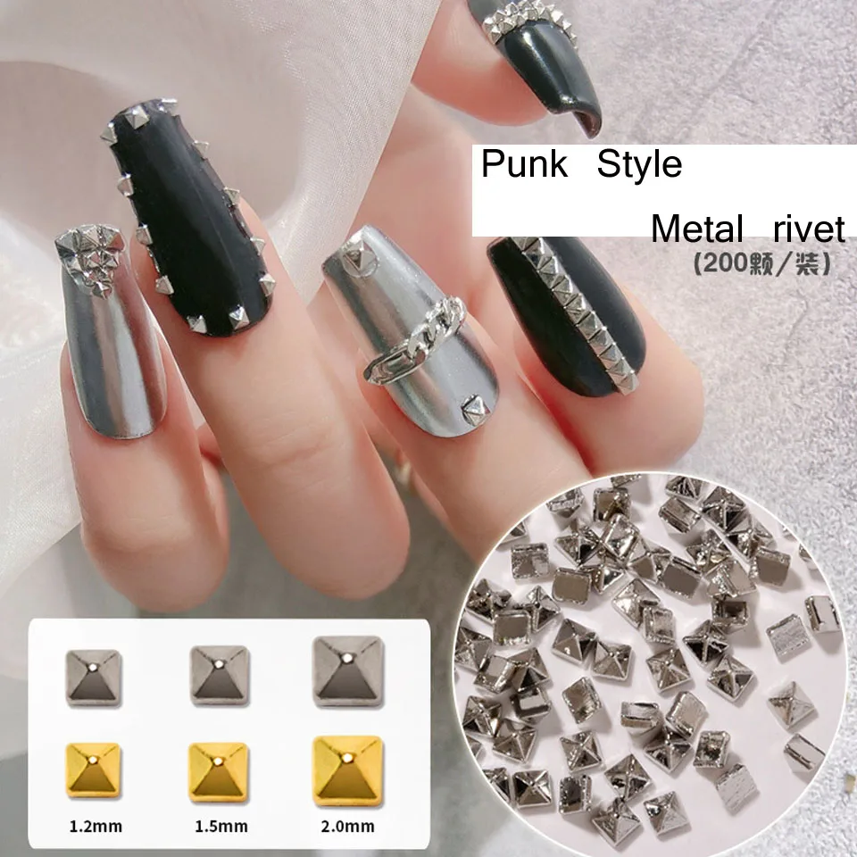

200 шт., металлические заклепки для ногтей 1,2-2 мм