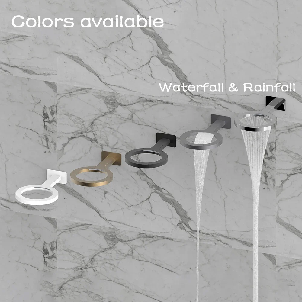 Wanna Okrągły zestaw prysznicowy W ścienny prysznic Głowica filtra Szczotkowane złoto Muzułmański Nowoczesny