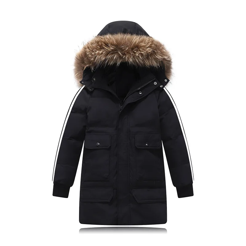 

Children Clothing Winter Warm Down Jacket Stripe Boy Outerwear Coat Thicken Warm Snowsuit Kids Parka Teenager Overcoat