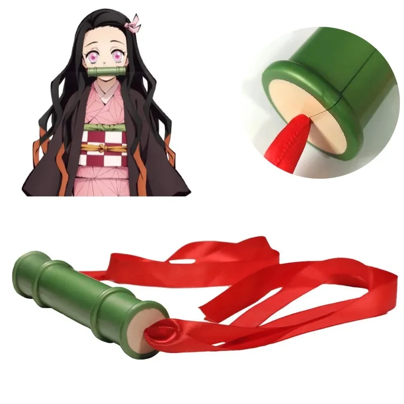 

Anime Demon Slayer Kimetsu No Yaiba Kamado Nezuko Sealing Stick Cosplay Props Girls Halloween Bamboo Mouth Sticks