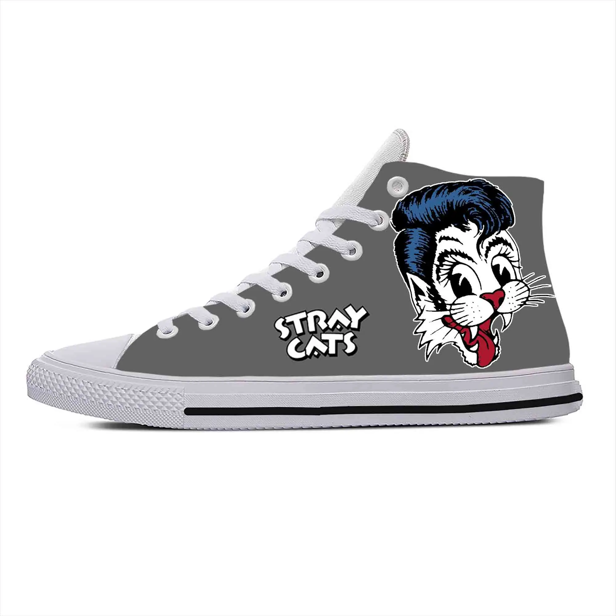

Cat Music Rock Band Singer Fashion Funny Stray Casual Cloth Shoes High Top Lightweight Breathable 3D Print Men Women Sneakers