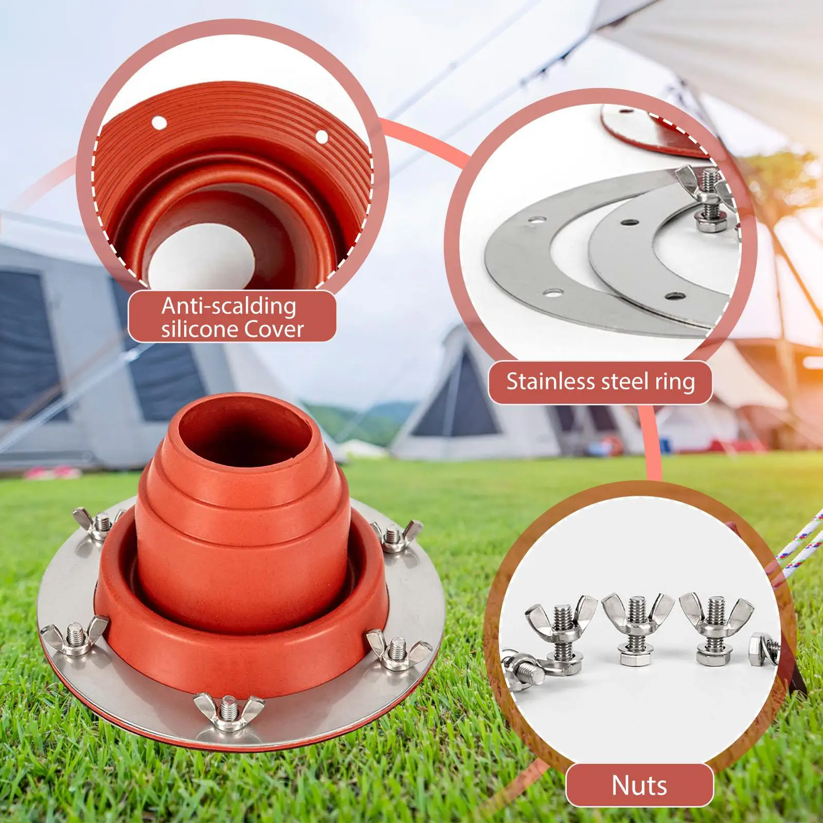 Палатка-печь Джек Труба Вентиляционная трубка Печь Дымоход Высокотемпературный