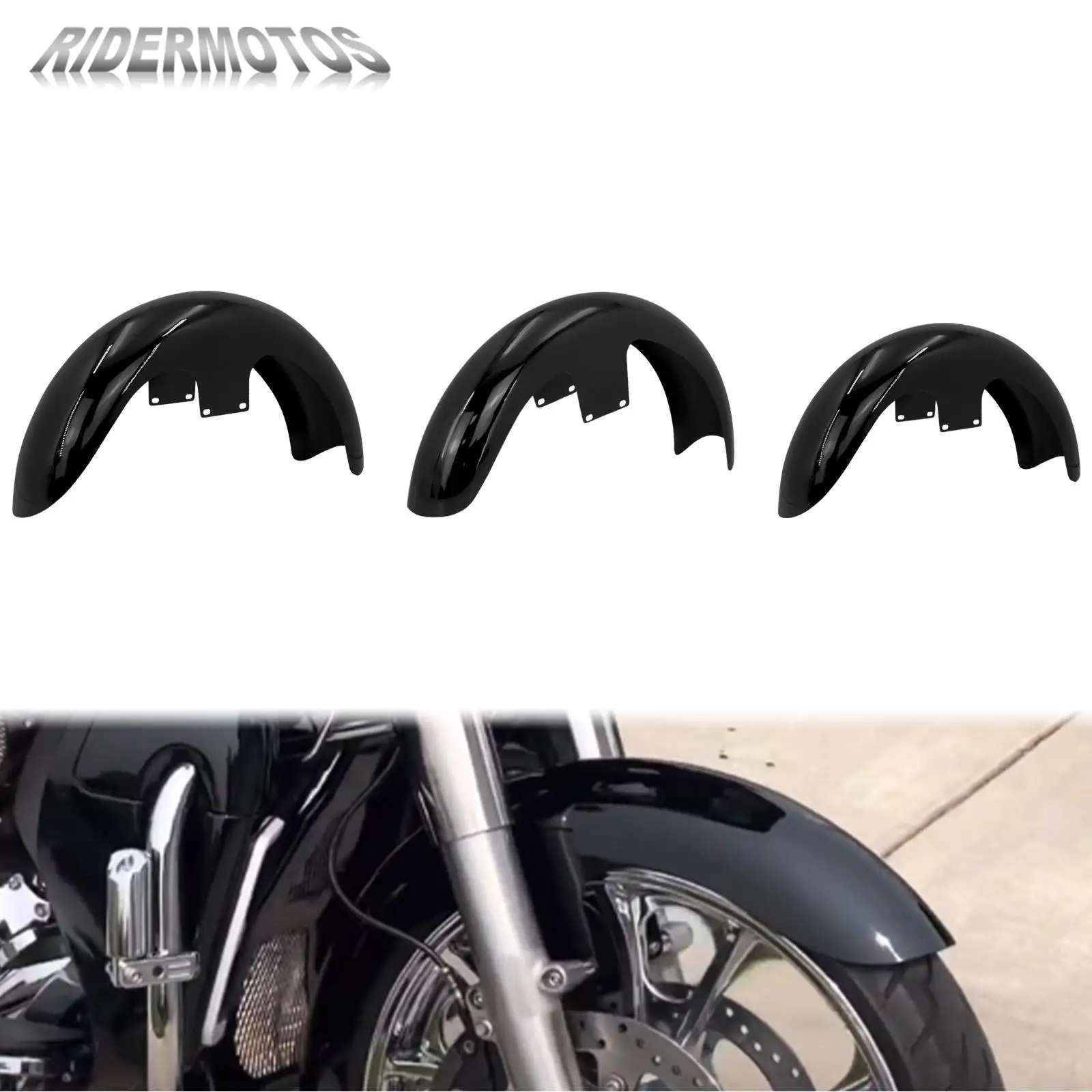 

Motorcycle 19" 21'' Wheel Wrap Front Fender Gloss Matte Black For Harley Touring Road Electra Glide Custom Baggers 2014-2022