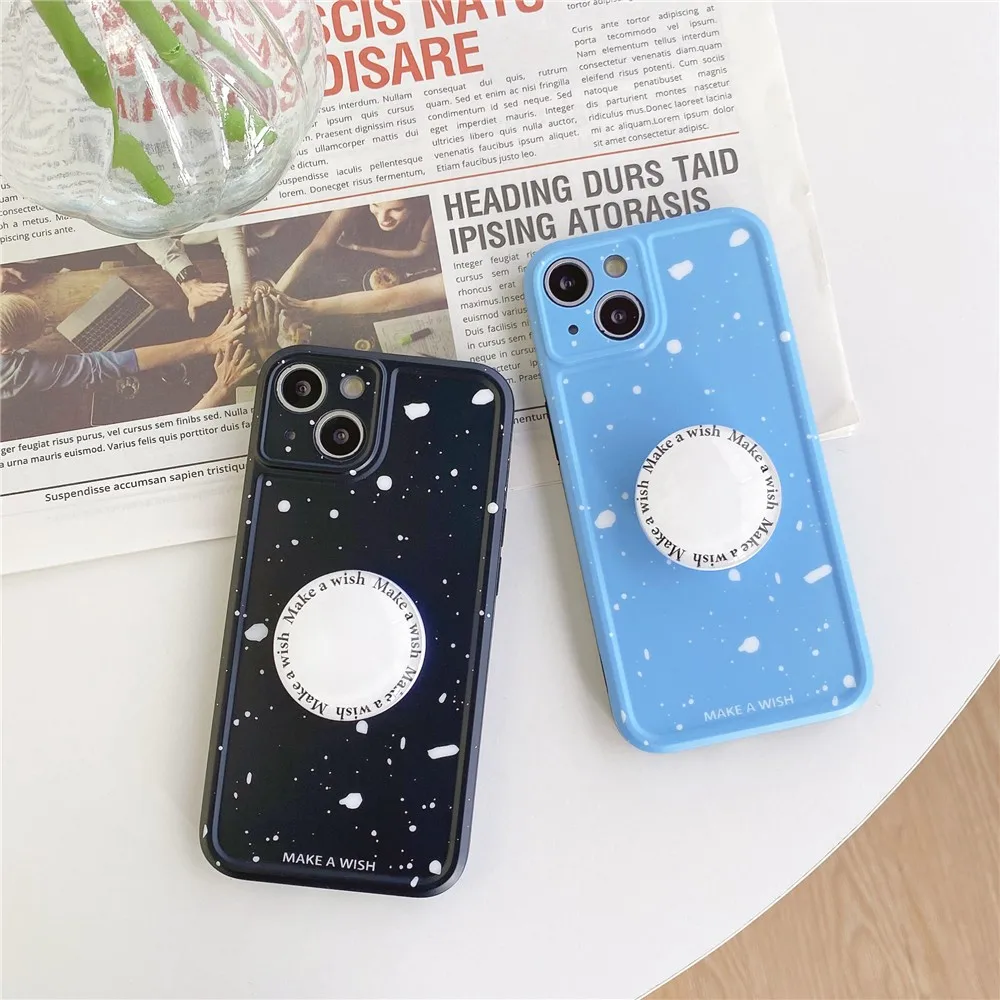 

Fashion Cute Korean Graphite 3d Letter Folding Stand Female Soft Case For Iphone 11 12 13 Pro Max 7 8 Plus Xr X Xs Cover Fundas