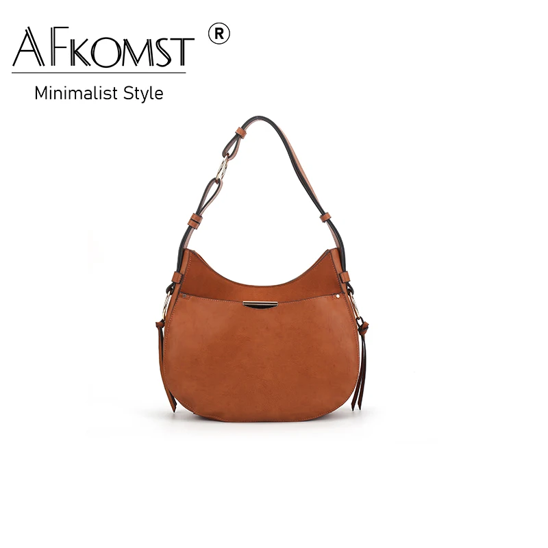 

AFKOMST 2023 Fashion Decoration Ring Shoulder Bag Women Solid Color Crossbody Bag Women PU Leather Handbag