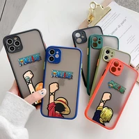 matte phone case for iphone apple 13 12 11 xr xs x 6 6s 7 8 pro plus max mini skin feel cases coques one piece nami luffy sanji