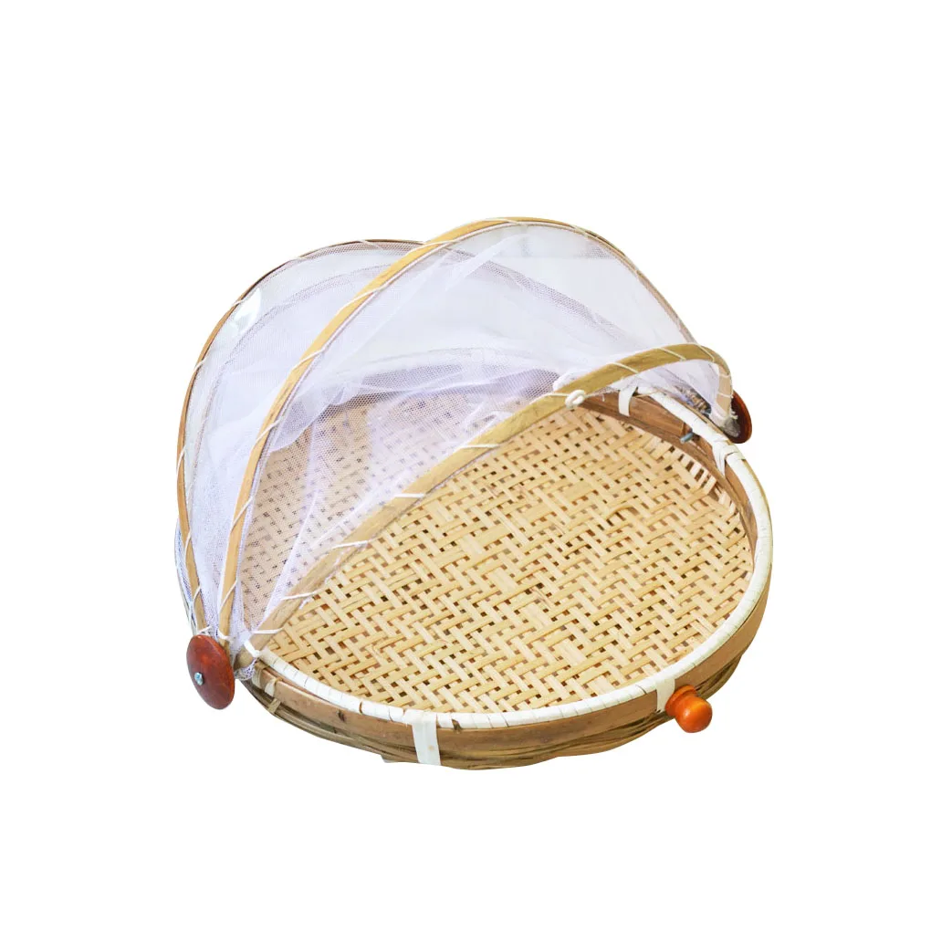 

Food Serving Tent Basket Fruit Vegetable Bread Cover Storage Container Outdoor Picnic Food Mesh Dustpan