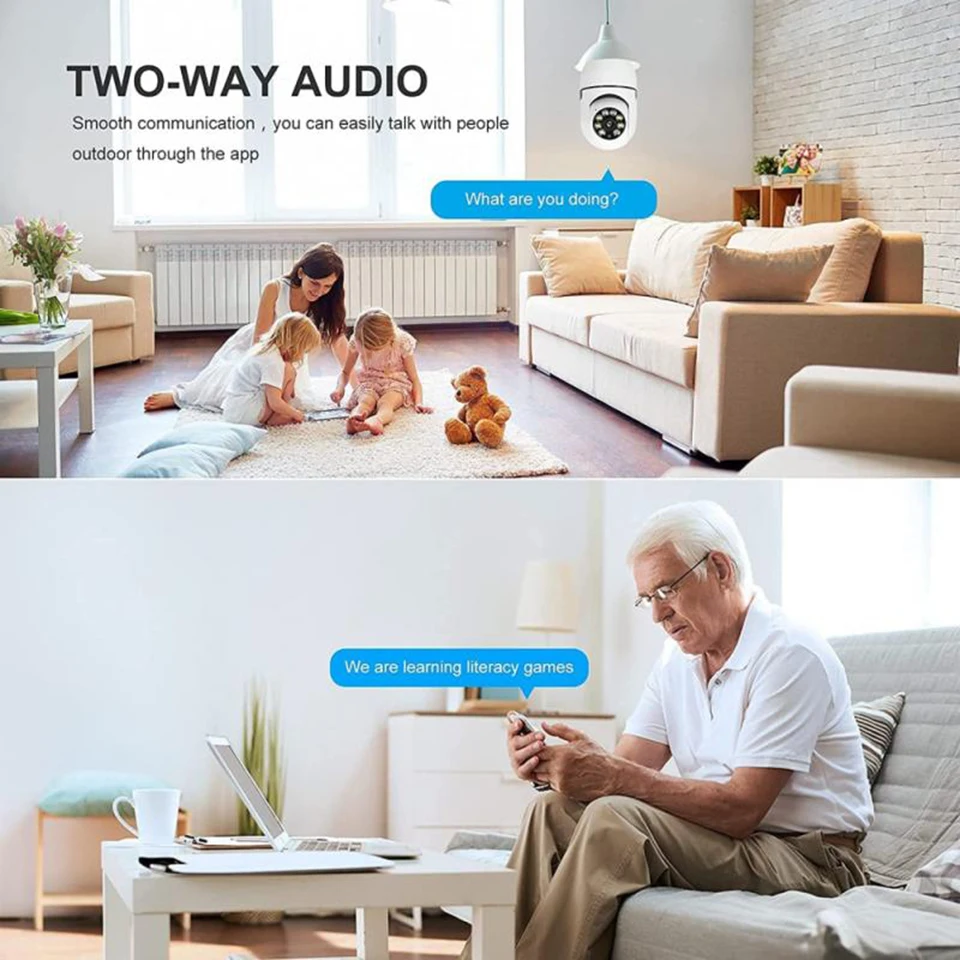 360 ° 5G Wifi панорамная ламповая камера 10 шт. инфракрасные лампы ночного видения