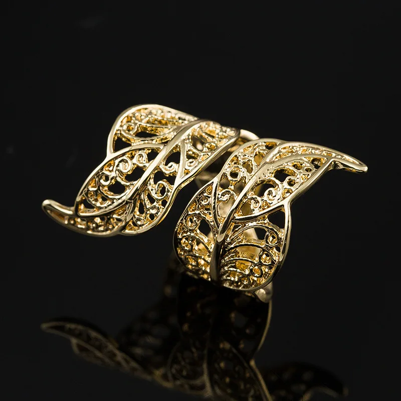 

Timlee R028 New Personality Retro Hollow Out Geometry Leaf Alloy Finger Rings Popular Jewelry Wholesale
