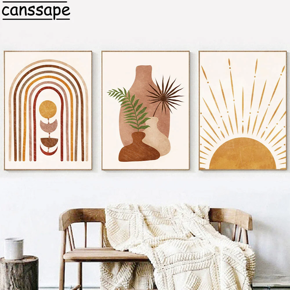 Абстрактная Настенная картина в стиле бохо настенная живопись с искусственным