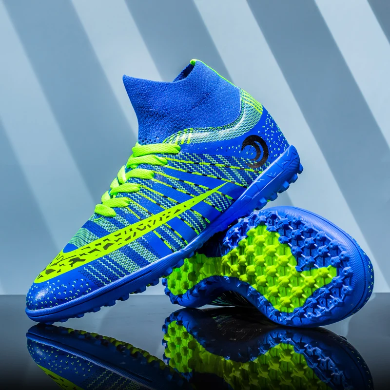 2022 Hot Men Boys Soccer Shoes Outdoor Football Boots High Ankle Kids Cleats Training Football Sport Sneakers Society Chuteira