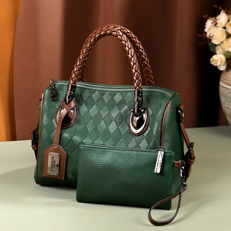 Тканая женская сумка с кошельком 2024 винтажная европейская и американская