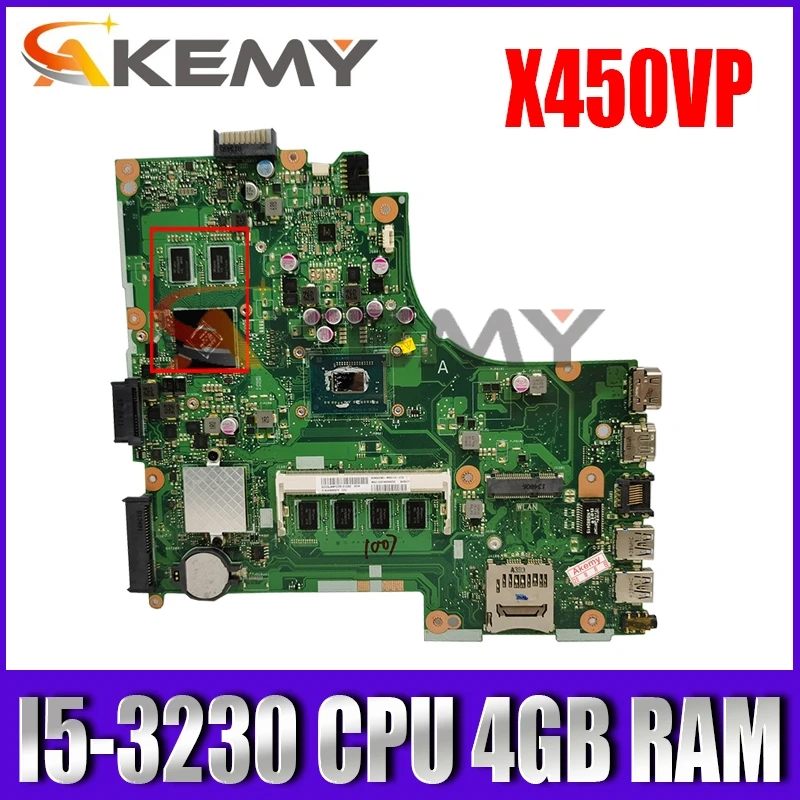 

X450VP I5-3230 CPU 4GB RAM Motherboard REV 2.1 For ASUS X450VP X450V X450 A450V Laptop Mainboard Test OK