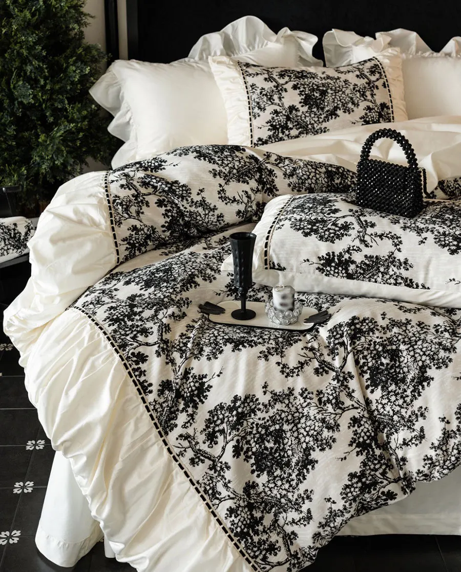 Элегантный сказочный пейзаж лесная древесина черный зеленый комплект