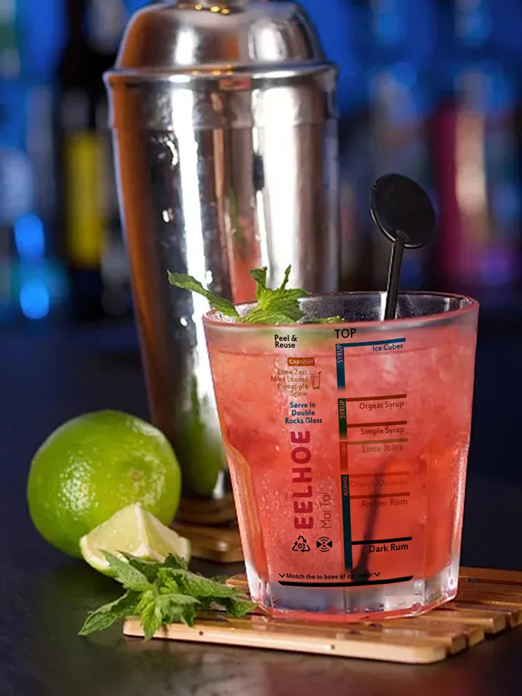 

Drink Recipe Cards Cocktail Recipes Bar 7pcs Reusable Cocktail Recipe Stickers Proportion Of Beverage Scale Stickers Universal
