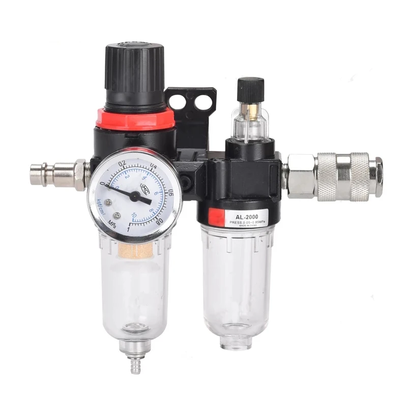 

AFC2000 1/4 Air Compressor Oil Water Separator Filter Regulator Trap Airbrush Pressure Reducing Valve