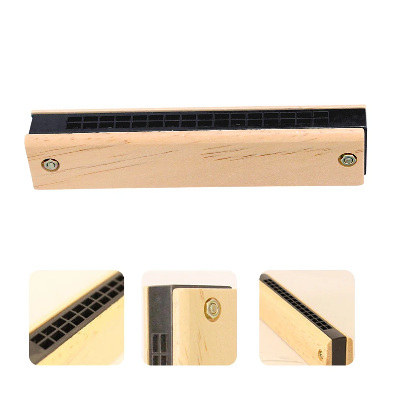 

16 Hole Harmonica Children Wooden Mouth Organ Music Wind Instrument Educational Harp Toy Christmas Gifts For Music Lover Kids