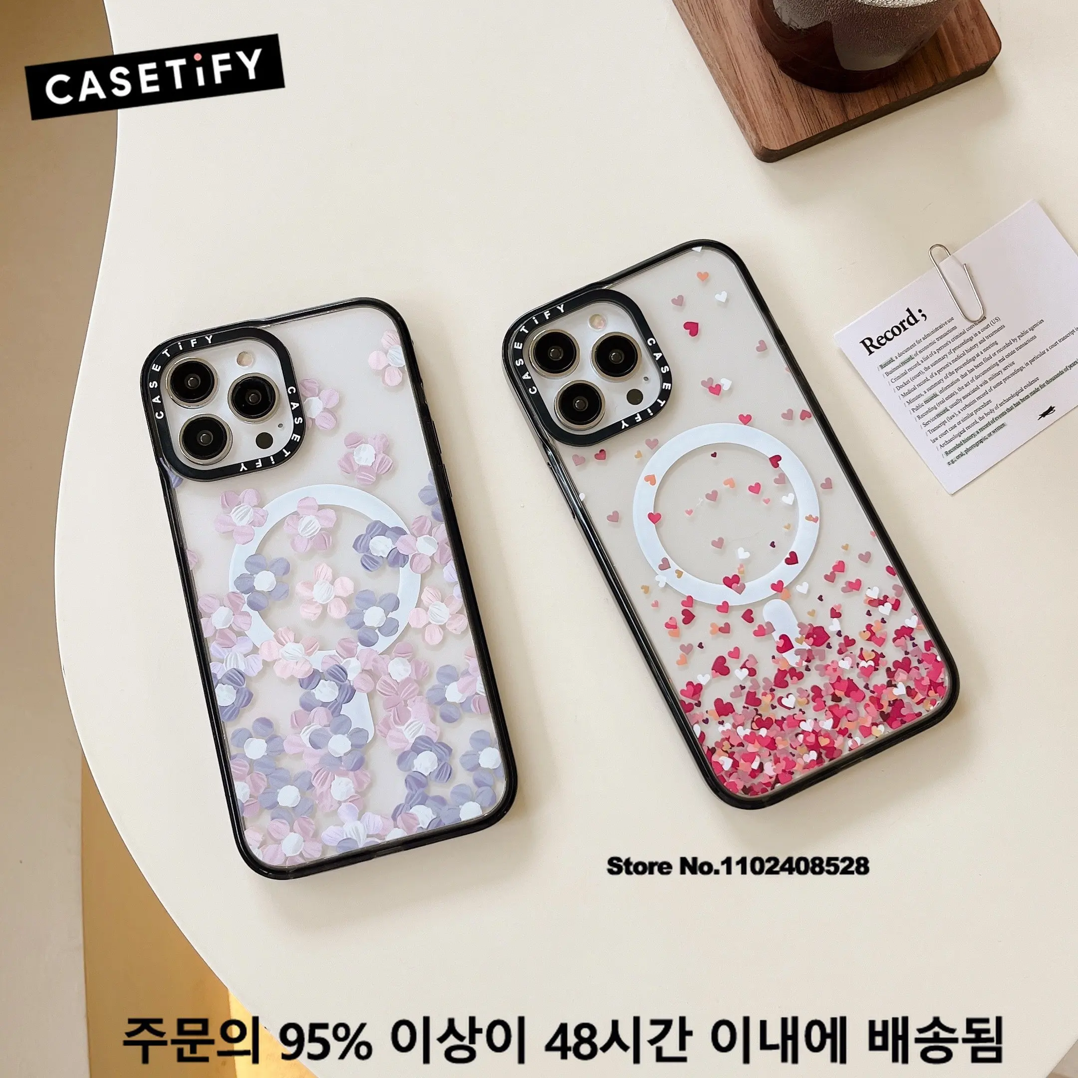 

CASETIFY Original Magsafe Wireless Charging Pink Heart Cases for IPhone 11 12 13 14 Pro Max Hard Case Shockproof Back Cover