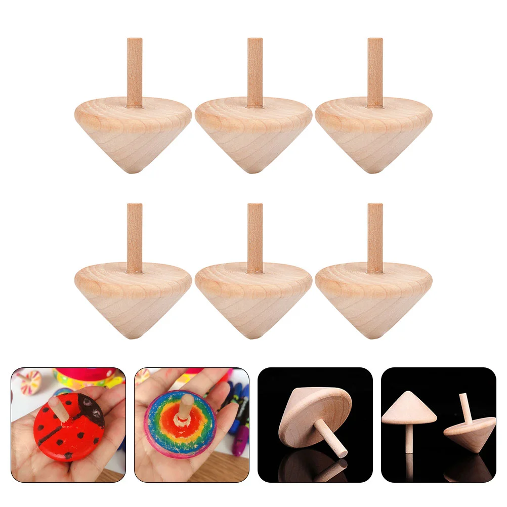 

6 шт., детский деревянный гироскоп