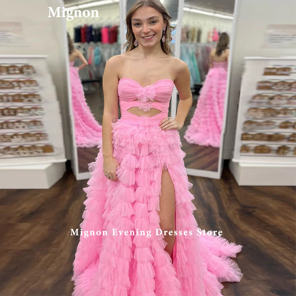 Миньон Тюль сексуальное Плиссированное Многоярусное вечернее платье с высоким