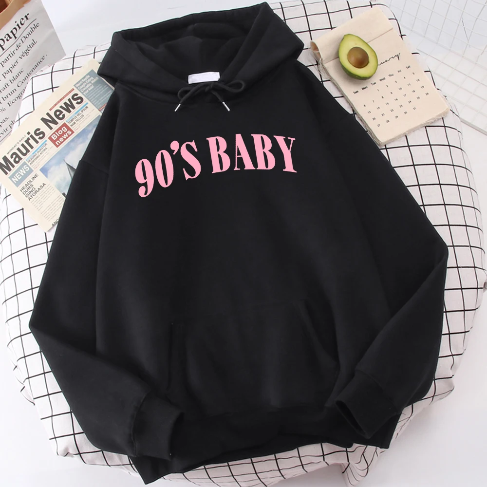 

90'S Baby Pink Letter Prints Men Hoodie Vintage Oversize Clothes Fashion Harajuku Tracksuit Personality All-Match Hoodies Male