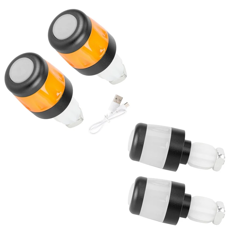 

2Pcs Electric Scooter Handlebar Lights LED Warning Light Handlebar End Plugs Waterproof Turn Signal Lights