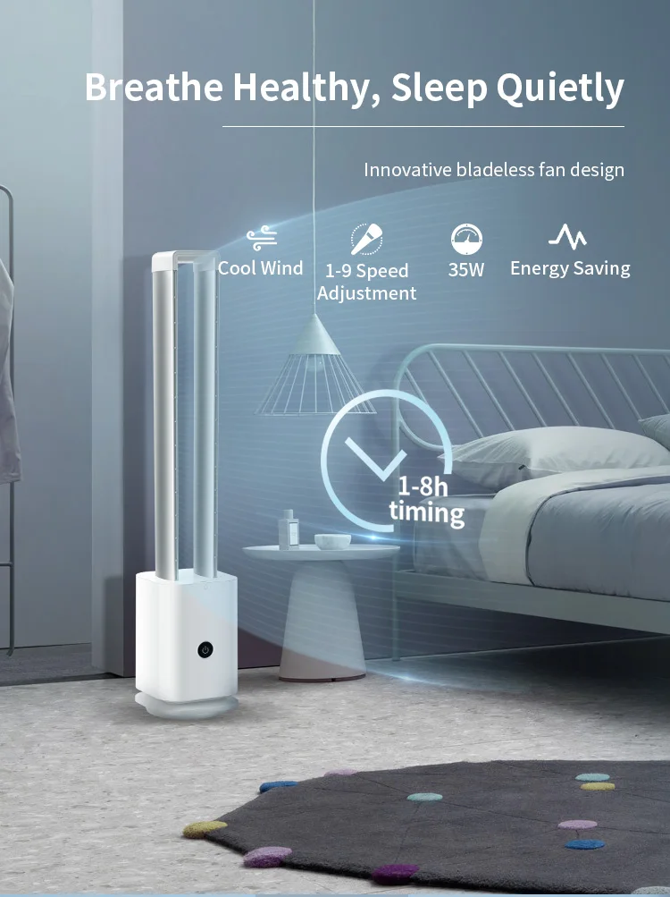

Electronic Fan Home Smart Wifi Cooling Oscillating Air Conditioner Tower Bladeless Fan With Air Purifier