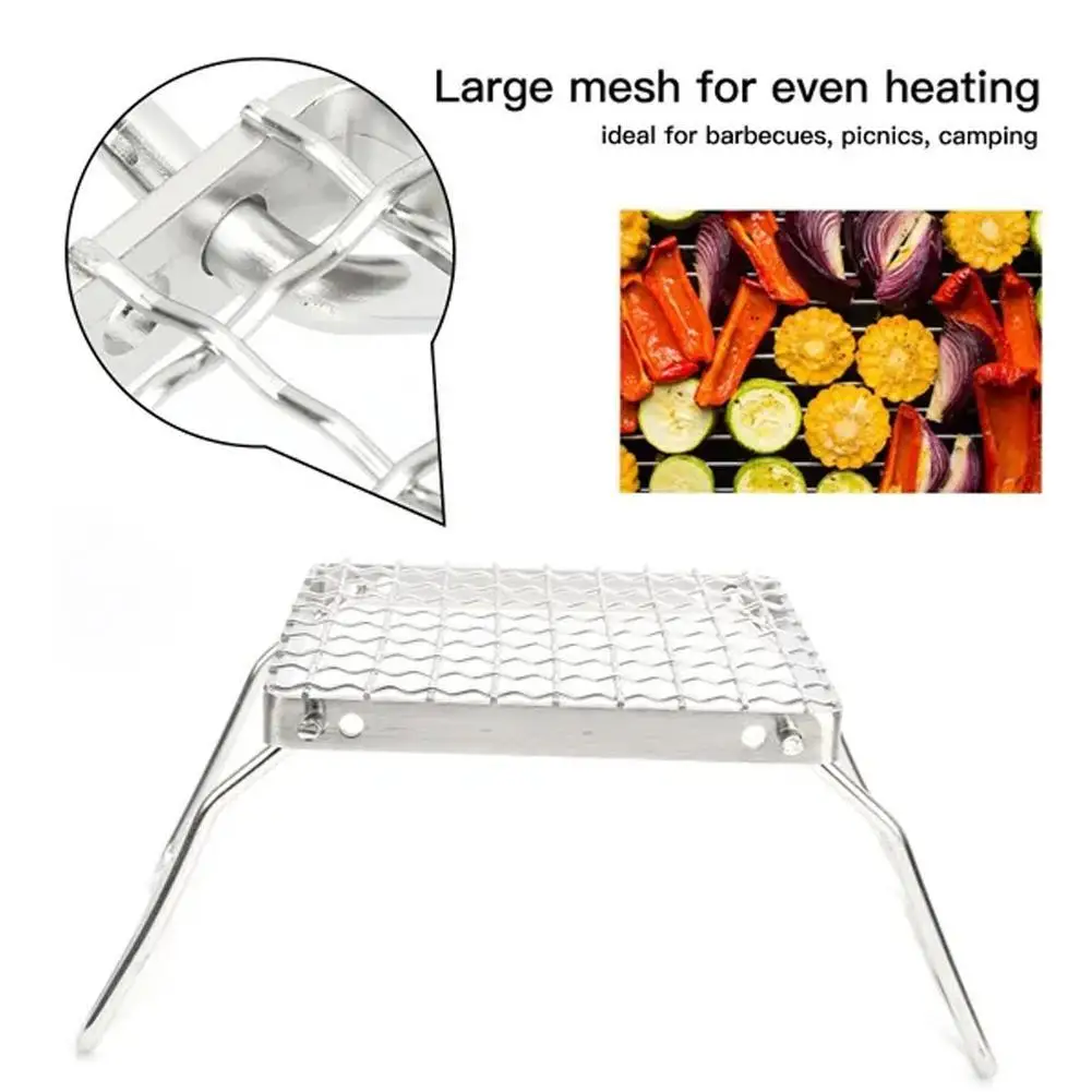 

Учебный инструмент для барбекю, складной газовый гриль для барбекю, для улицы, дома, портативный мини-костер для кемпинга, пикника, терка из нержавеющей стали