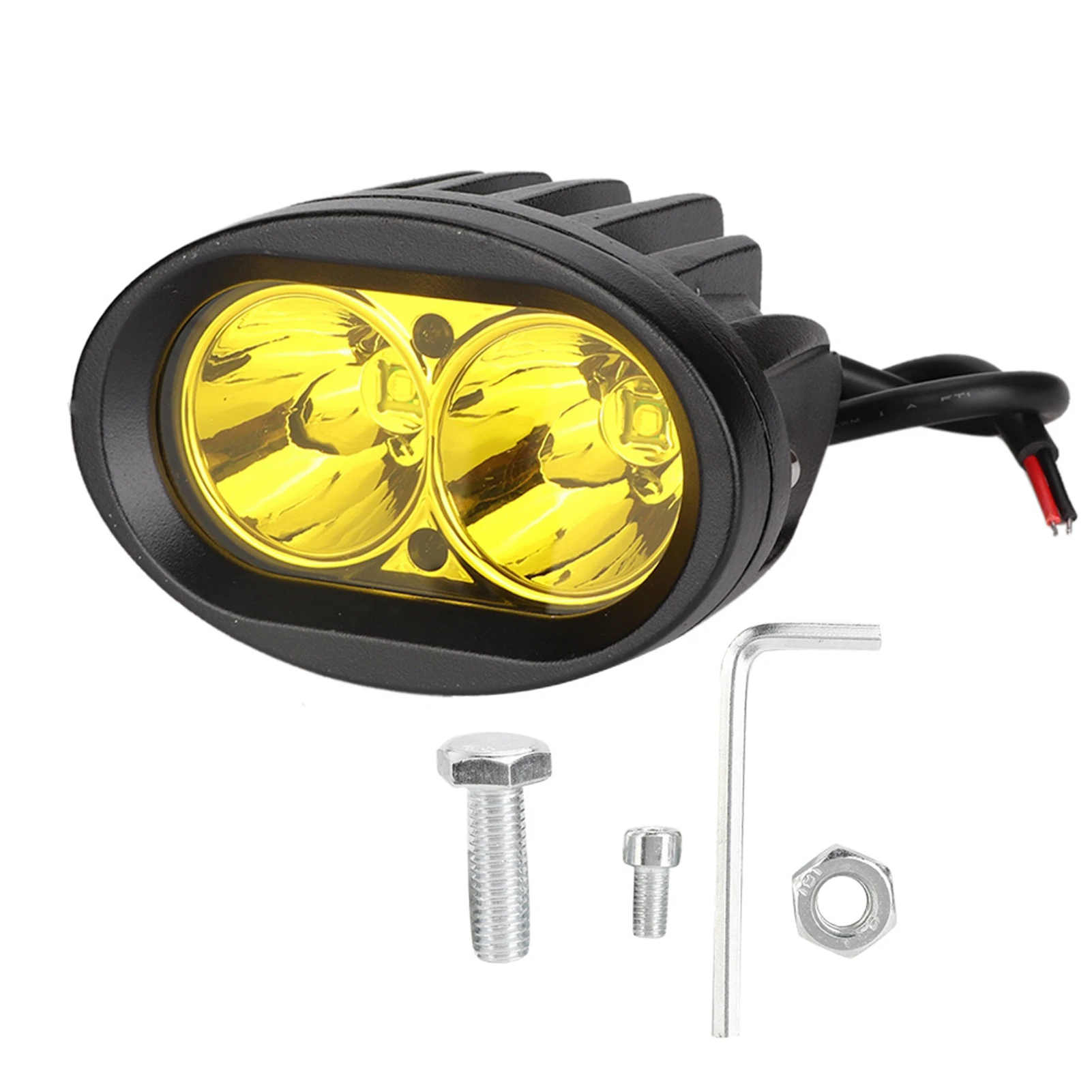 2 светодиода, 20 Вт, Φ, Рабочая лампа, мотоциклетный фонарь, 4d-желтый отражатель, IP67, водонепроницаемый