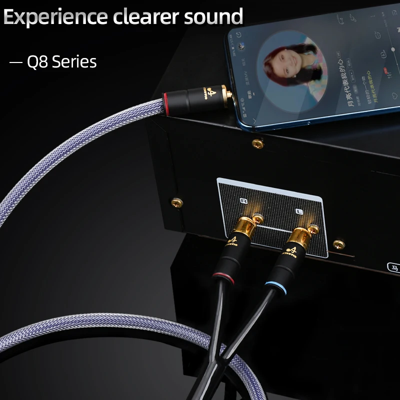 Стерео аудио кабель ATAUDIO HIFI 3 5 мм на 2 RCA 6N OFC аудио-кабель 0 м 1 для iPhone MP3 DVD усилитель